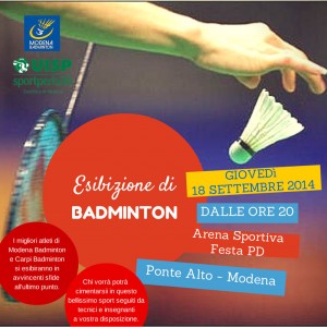Il Badminton alla Festa Provinciale dell'Unità di Ponte Alto